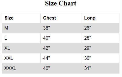 Size Chart Update